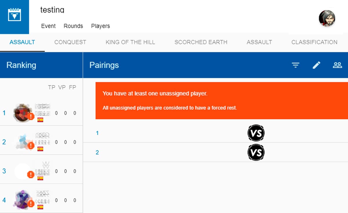 My first Infinity Tournament -View Participants and Matchmaking