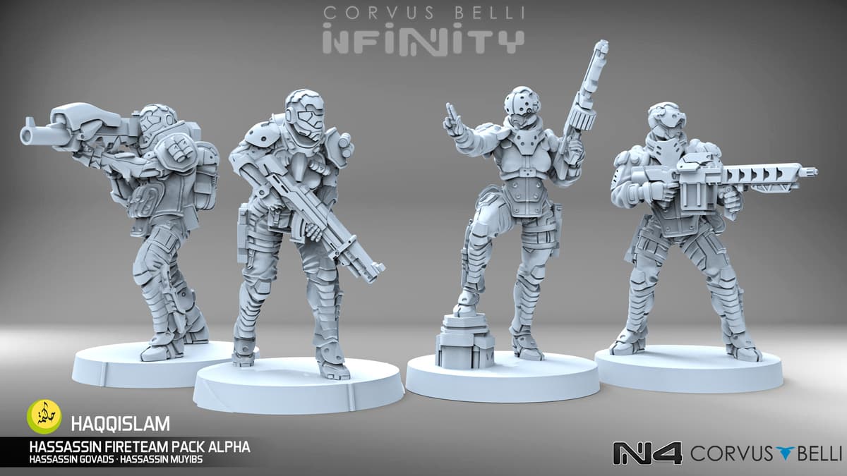 Infinity Releases October- Hassassin Fireteam Pack Alpha - 3D
