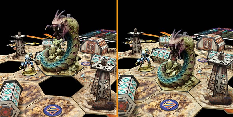 Megabeast and hexagonal tiles